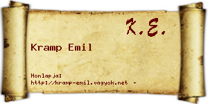 Kramp Emil névjegykártya